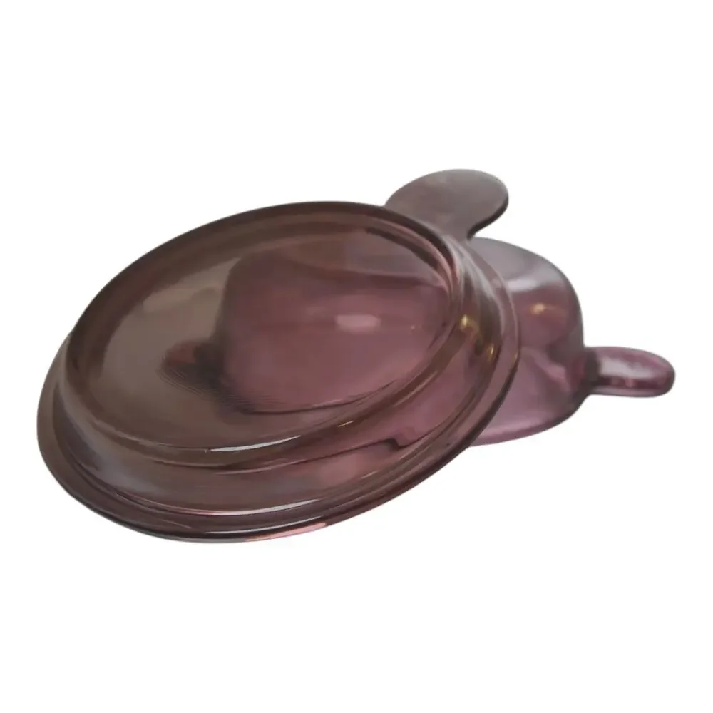 Vintage Corning Visions Cranberry Purple 1.5 Qt Covered Casserole Dish